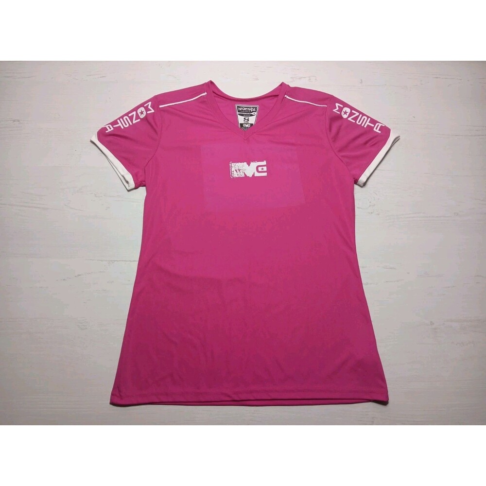 Monsta Clothing Co T-shirt Small  Pink BodyBuilding Workout Made In USA *DEFECT